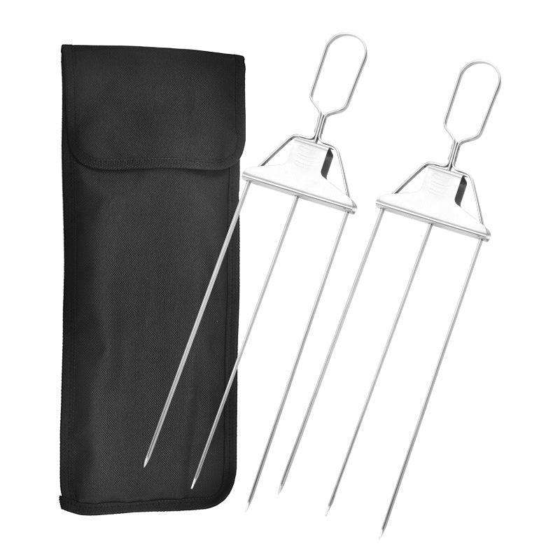 Profi BBQ Spiesse aus Edelstahl – 3-Zack Grillspiesse mit Tasche | Alpine Flame