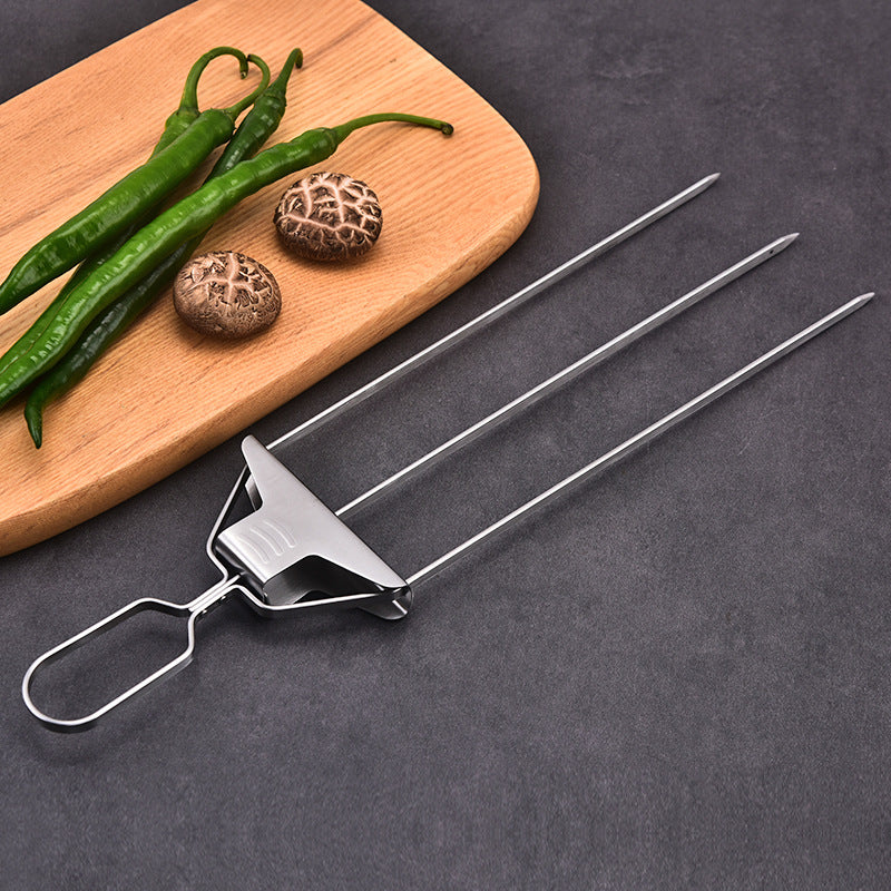 Profi BBQ Spiesse aus Edelstahl – 3-Zack Grillspiesse mit Tasche | Alpine Flame
