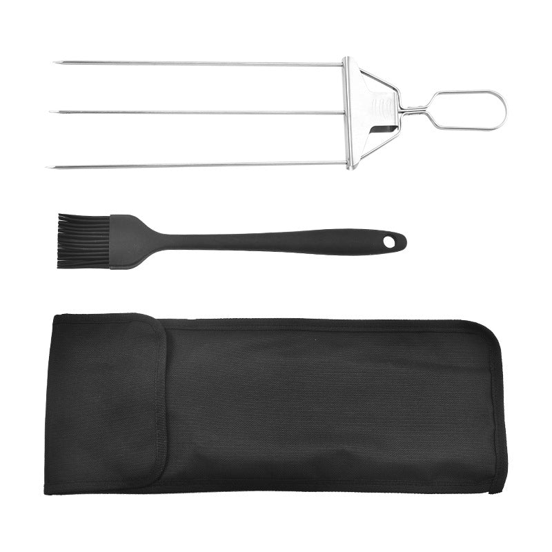 Profi BBQ Spiesse aus Edelstahl – 3-Zack Grillspiesse mit Tasche | Alpine Flame